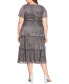 Фото #2 товара Plus Size Metallic Crinkled Midi Dress