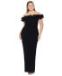 ფოტო #1 პროდუქტის Plus Size Floral-Appliqué Off-The-Shoulder Gown