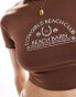 Threadbare baby crop cowgirl tee in chocolate brown