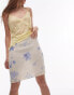 Фото #1 товара Topshop georgette pelmet mini skirt in lemon and blue floral