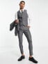 Фото #2 товара ASOS DESIGN super skinny wool mix suit waistcoat in dark charcoal herringbone