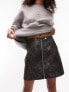 Фото #2 товара Topshop distressed PU skirt in black