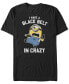 Minions Men's Black Belt In Crazy Short Sleeve T-Shirt