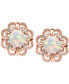 ფოტო #1 პროდუქტის Opal (5/8 ct. t.w.) and Diamond Accent Earrings in 14k Rose Gold