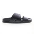 Фото #1 товара Bruno Magli Sicily MB2SICA6 Mens Black Leather Slip On Slides Sandals Shoes