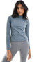 Gym King 365 1/4 zip long sleeve top in petrol blue