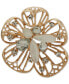 Gold-Tone Mixed Stone Cluster Flower Pin