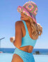 Фото #2 товара South Beach x Misha Grimes patchwork crochet bucket hat in pastel