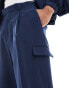 ASOS DESIGN smart co-ord wide leg cargo trousers with pocket detailing in navy Синий, XS - W30 - фото #5