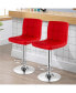 Set of 2 Adjustable Bar Stools PU Leather Swivel Kitchen Counter Pub Chair