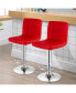 Фото #13 товара Set of 2 Adjustable Bar Stools PU Leather Swivel Kitchen Counter Pub Chair