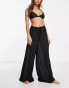 Фото #4 товара ASOS DESIGN drawstring palazzo beach trouser in black