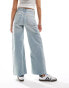 Фото #4 товара Mango straight leg rip detail jeans in light blue