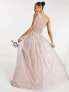 Anaya With Love Tall Bridesmaid tulle one shoulder maxi dress in pink