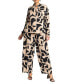 Plus Size Printed Wide Leg Pant