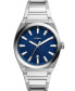 ფოტო #1 პროდუქტის Men's Everett Silver-Tone Stainless Steel Bracelet Watch 42mm