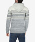 ფოტო #2 პროდუქტის Men's Stripe Pattern Hooded Sweater