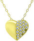 ფოტო #1 პროდუქტის Cubic Zirconia Pavé Heart Pendant Necklace in 18k Gold-Plated Sterling Silver, 16" + 2" extender, Created for Macy's