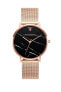 Paul Valentine Damen Armbanduhr BLACK MARBLE ROSE GOLD MESH 36 MM PV36911
