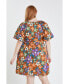 Фото #3 товара Women's Plus size Floral Puffy Sleeve Mini Dress