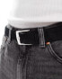 ASOS DESIGN suede belt with silver buckle in black