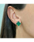 Large Malachite Clover Stud Earrings