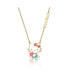 Фото #1 товара Hello Kitty sanrio Crystal "BE KIND" Apple Necklace - 18'' Chain