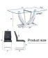 Фото #2 товара Modern Rectangular Glass Table with Ample Seating for 6-8