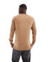 Brave Soul crew neck jumper in tan