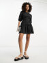 Фото #5 товара ASOS DESIGN cotton drop waist mini dress with D-ring in black