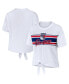 Фото #1 товара Women's White New York Rangers Front Knot T-shirt