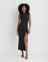 4th & Reckless sleeveless thigh split maxi dress in black Черный, 34 - фото #3