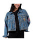 Фото #1 товара Свитшот G-III 4Her by Carl Banks женский куртка из джинсы средней плотности "First Finish" для болельщиц Миннесота Вайкингс