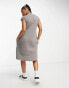 Фото #4 товара Fire & Glory cap sleeve midi dress in charcoal grey