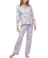 Women's Long Sleeve Floral Pajama Set, 2-Piece