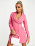 Фото #1 товара Missguided blazer dress in bright pink