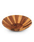 Фото #2 товара Salad Bowl Acacia Wood Serving for Fruits or Salads Wok Wave Style Extra Large Single Wooden Bowl