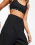 YAS high waisted wide leg plisse trousers in black - BLACK