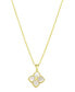 ფოტო #1 პროდუქტის 14K Gold-Plated White Mother-of-Pearl Initial Floral Necklace