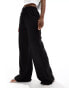 Фото #5 товара In The Style linen blend wide leg drawstring trousers in black