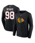 Фото #1 товара Men's Connor Bedard Black Chicago Blackhawks Authentic Stack Name and Number Long Sleeve T-shirt