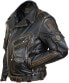 Фото #12 товара Мужская куртка из натуральной воловьей кожи высокого качества из плотной кожи премиум-класса Мотоциклетная байкерская черная кожаная куртка