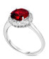 Birthstone Round Cubic Zirconia Halo Solitaire Ring in Silver Plate