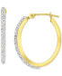 Фото #3 товара Crystal Pavé Small Round Hoop Earrings in 10k Gold, 0.79"