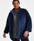 Фото #4 товара Plus Size Reversible Quilted Sherpa Jacket, Created for Macy's