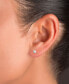 ფოტო #2 პროდუქტის Cubic Zirconia Solitaire Screw Back Stud Earrings in 14k Gold