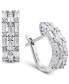 ფოტო #1 პროდუქტის Cubic Zirconia Baguette Hoop Earrings in Sterling Silver