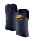 Фото #1 товара Men's Navy West Virginia Mountaineers Futura Performance Scoop Neck Tank Top