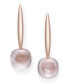 ფოტო #3 პროდუქტის Rose Quartz Drop Earrings in Rose Gold over Silver