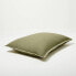 Фото #2 товара Комплект постельного белья King Heavyweight Linen Blend Comforter Sham Moss Green - Casaluna